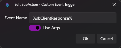Custom Event Trigger Dialog